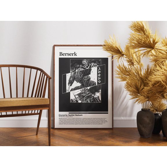 Poster Berserk Anime Poster | Guts Art Print 24X36, UNFRAMED