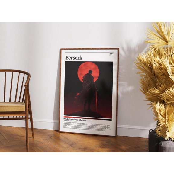 Poster Berserk Anime Poster | Guts Art Print 24X36, UNFRAMED