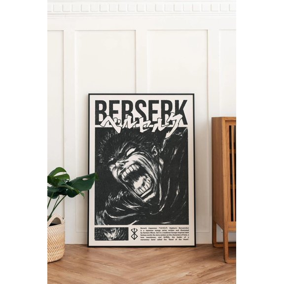 Poster Berserk Anime Poster | Guts Art Print 24X36, UNFRAMED