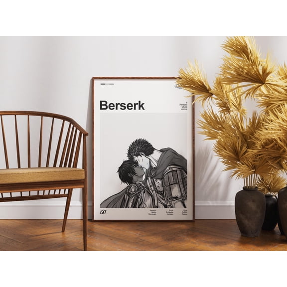 Poster Berserk Guts Anime Art Print | Manga Poster 8X12, UNFRAMED