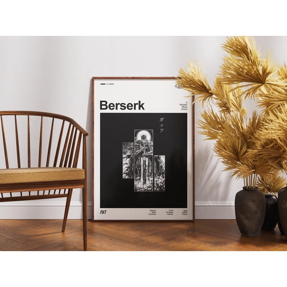 Poster Berserk Guts Anime Art Print | Manga Poster 8X12, UNFRAMED