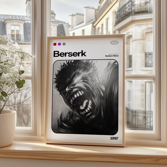 Poster Berserk Guts Anime Poster: Vintage Manga Art Print 16X24, UNFRAMED