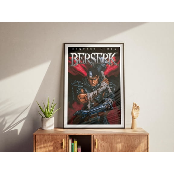Poster Berserk Manga Cover Art Print, Guts Anime Poster, Semi-Glossy Paper Poster 8X12, UNFRAMED