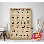 Poster Bikram Yoga Asanas Wall Art, Unframed Prints For Home Or Office, Perfect Gift For Everyone, 8x12