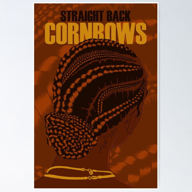 Poster Black Girl Hairstyles - Straight Back Cornrows - No Framed ...