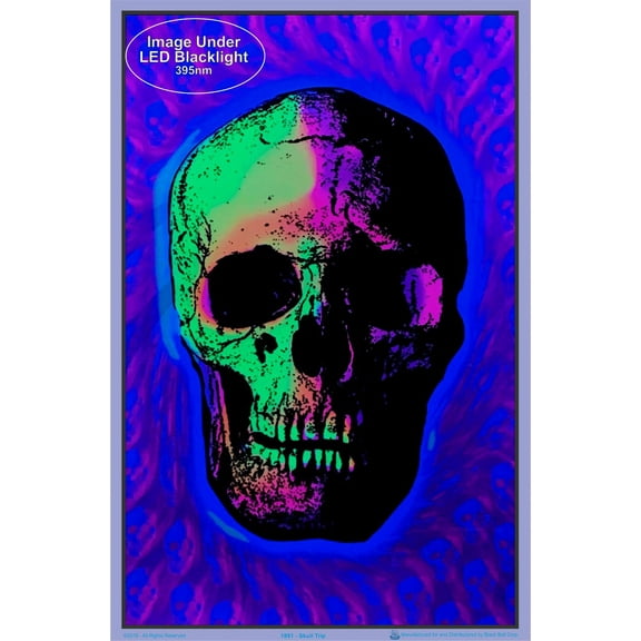 Poster Blacklight - Skull Trip - Flocked 24"x36" Wall Art bl1891