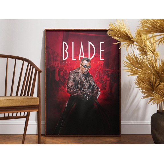 Poster Blade Poster, Printable Wall Art, Movie Lovers Gift, Home Decor, Retro Poster, Stephen Norrington, Wesley Snipes, Gift For Him, Wall Art 24X36, UNFRAMED
