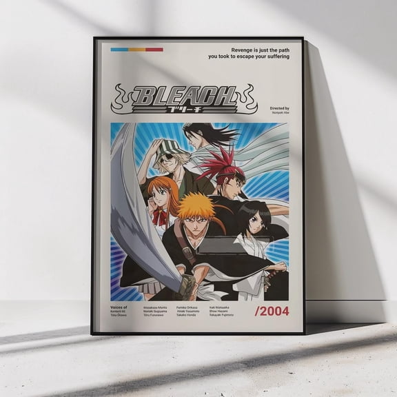 Poster Bleach Poster | Ichigo Kurosaki Anime Wall Art | Soul Reaper Shinigami Print | Retro Japanese Manga Room Decor Gift 8X12, UNFRAMED