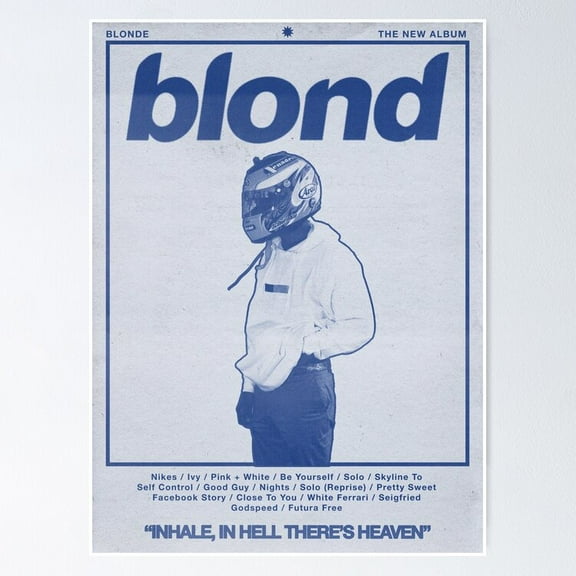 Poster Blond Frank Ocean Tracklist - No Framed, Vintage Wall Art, Trendy Retro Print, Positive Quote Poster, Room Decor, Wall Art, 12x18