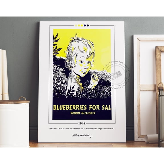 Poster Blueberries for Sal Book Cover Poster | Robert McCloskey, Blueberries for Sal Poster , Book Poster s, Poster Wall Art, Book Lover Gift-UNFRAMED
