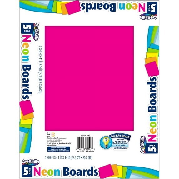 Posterboard 11"x14" 5/pkg-neon
