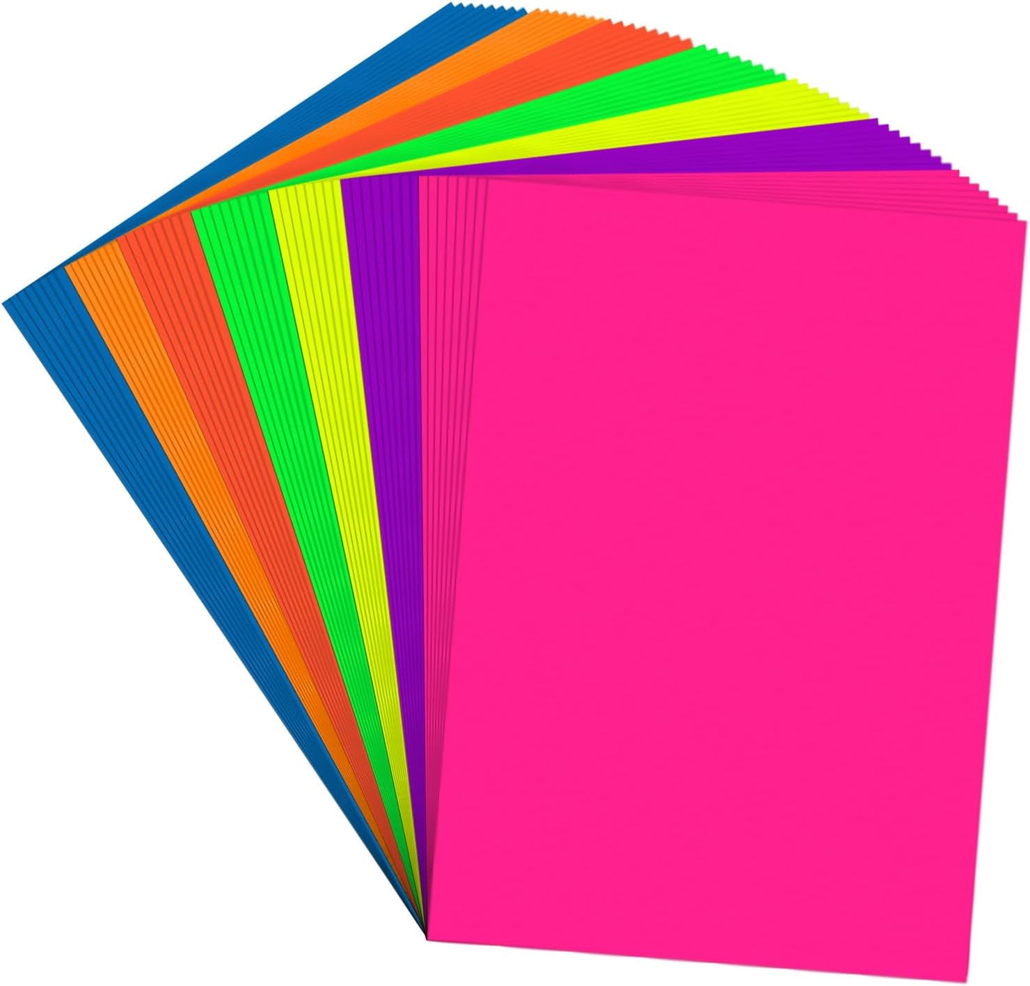Poster Board 11 x 14 Inches,56 Sheets Neon Paper 7 Color Fluorescent ...