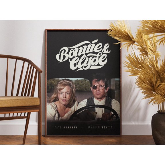 Poster Bonnie And Clyde Poster, Print Poster, Wall Art, Retro Movie Poster, Vintage Poster, Gift Idea, Gift For Her, Gift For Him, Home Decor 16X24, UNFRAMED