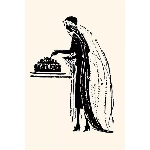 Poster Bride Cuts Her Wedding Cake Maxfield Parrish Print- UNFRAMED Poster Prints, Wall Art For Home Decor Or Office - Great Gift Idea For Friends & Family, UNFRAMED-8x12