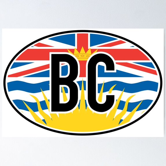 Poster British Columbia Vehicle Registration Code - No Framed, Vintage Wall Art, Trendy Retro Print, Positive Quote Poster, Room Decor, Wall Art, 12x18