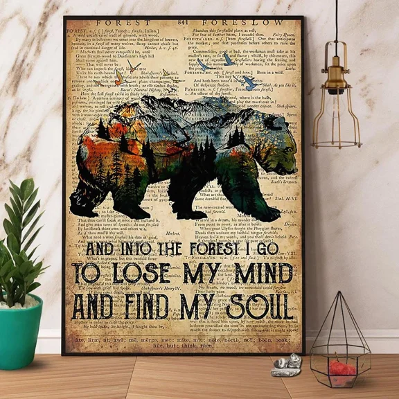 Poster Camping And Into The Forest I Go To Lose My Mind Poster Prints Wall Art For Home Decor Or Office Great Gift Idea For Friends & Family