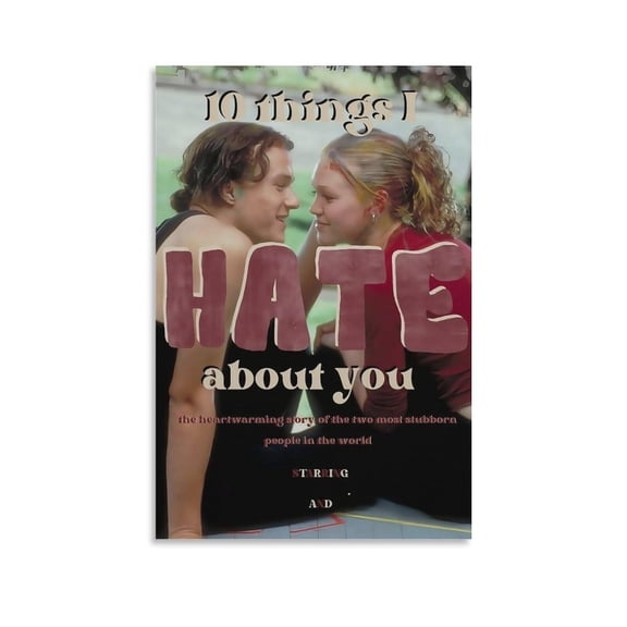Poster Canvas 10 things Painting Wall Art Poster Print Living l hate Room Wall Bedroom Living Room Office Gift Hotel Decoration about you Holiday gifts