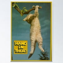 Poster Cat In Hang - No Framed, Vintage Wall Art, Trendy Retro Print, Positive Quote Poster, Room Decor, Wall Art, 8x12