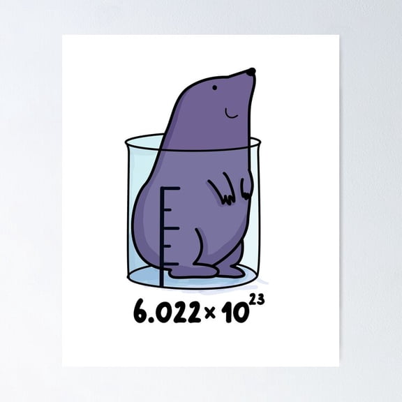 Poster Chemistry Mole Funny Animal Puns - No Framed, Vintage Wall Art, Trendy Retro Print, Positive Quote Poster, Room Decor, Wall Art, 8x12