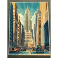 thumbnail image 1 of Poster Chrysler Building In Art Deco Style With Sunset Sky Poster, UNFRAMED PAPER POSTER, 1 of 3