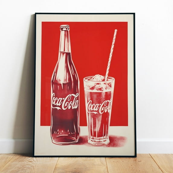 Poster Coca-Cola Wall Art Printable Coke Poster Print Vintage Bar Poster Digital Wall Art Cola Bottle Download Kitchen Print Retro Posters 50S 60S - No Framed, Vintage Wall Art, Hot Trend!, 8x12
