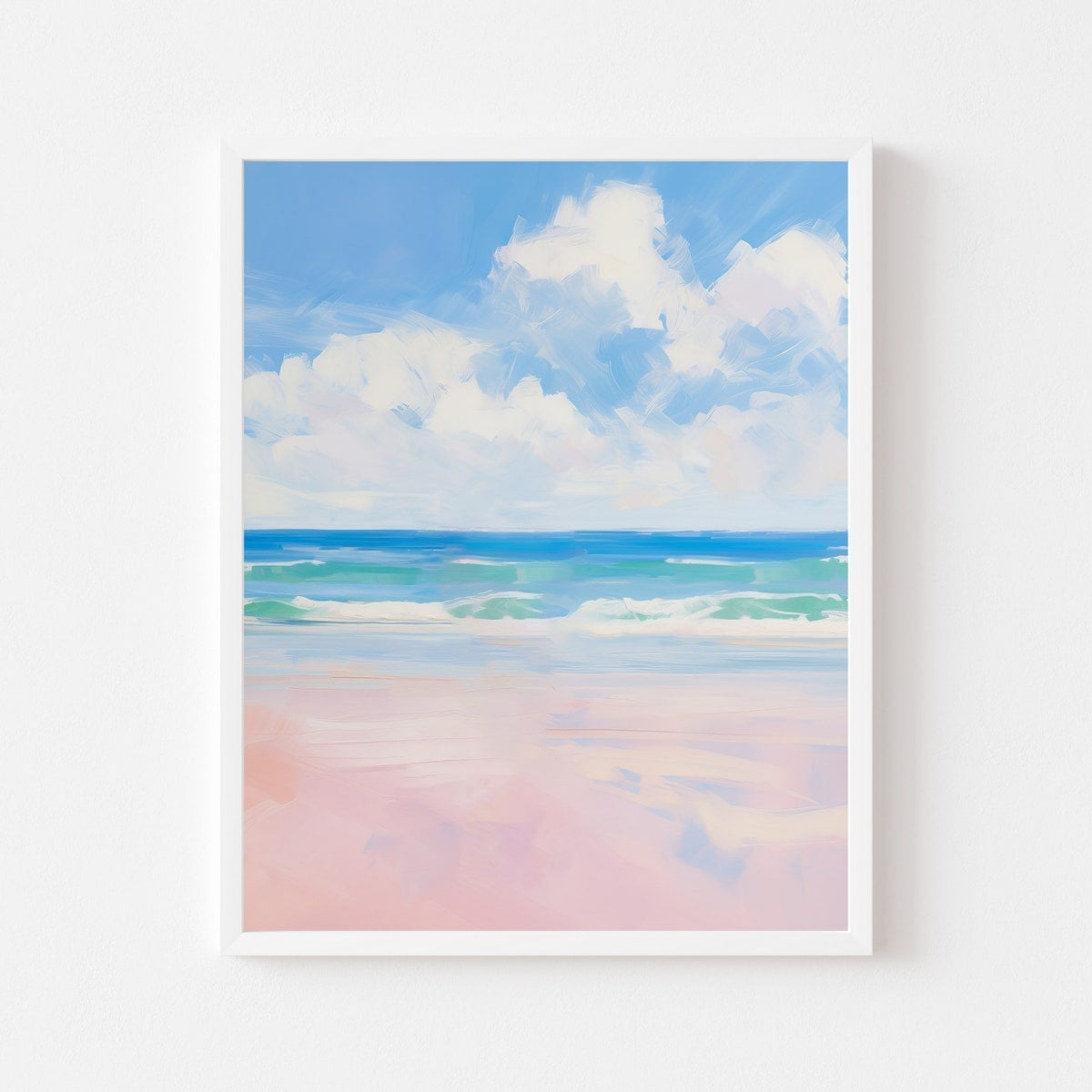 Poster Colorful Abstract Ocean Painting | Pink Coastal Watercolor Art | Pastel Beach House Impressionist Printable | Summer Sea Digital Download - No Framed, Vintage Wall Art, Hot Trend!, 24x36 - Walmart.com