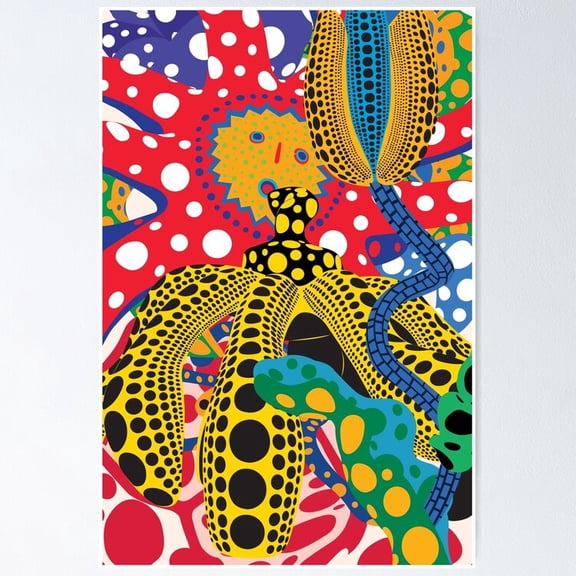 Poster Colorful Polka Dots Pattern - No Framed, Vintage Wall Art, Trendy Retro Print, Positive Quote Poster, Room Decor, Wall Art, 12x18