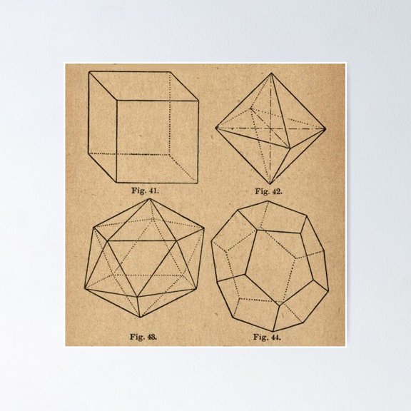 Poster Crystal Geometry - No Framed, Vintage Wall Art, Trendy Retro Print, Positive Quote Poster, Room Decor, Wall Art, 24x36