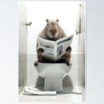 Poster Cute Capybara - No Framed, Vintage Wall Art, Trendy Retro Print, Positive Quote Poster, Room Decor, Wall Art, 8x12