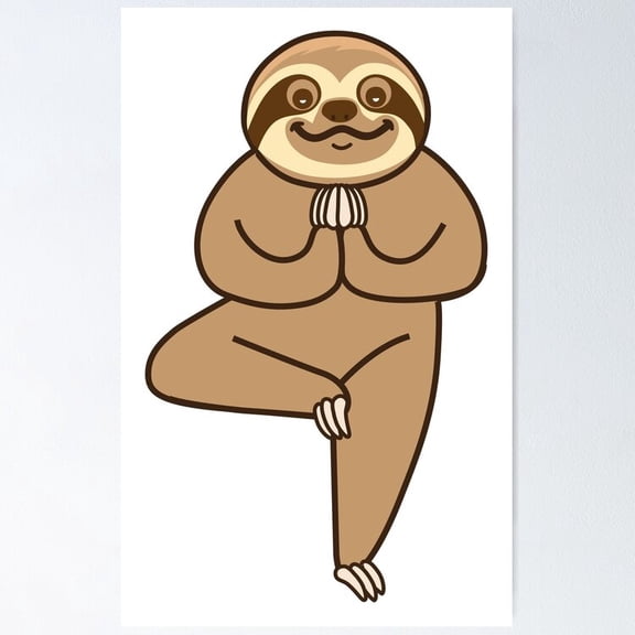 Poster Cute Yoga Tree Poster - No Framed, Vintage Wall Art, Hot Trend!, 8x12