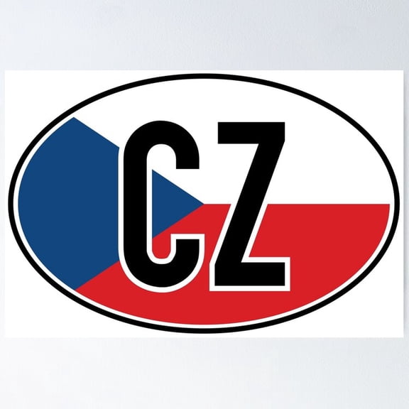 Poster Czech Republic International Vehicle Code - No Framed, Vintage Wall Art, Trendy Retro Print, Positive Quote Poster, Room Decor, Wall Art, 12x18