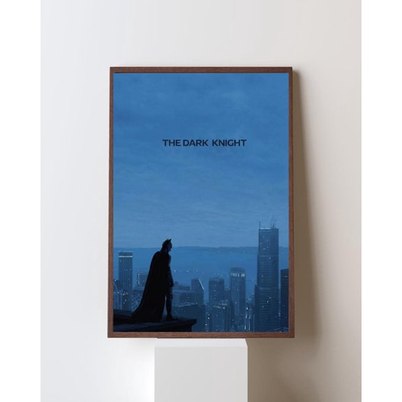 Poster The Dark Knight Trilogy Poster, Christopher Nolan Wall Art, Bruce Wayne Print, Gotham City Skyline Decor, Christian Bale Fan Gift 8X12, UNFRAMED