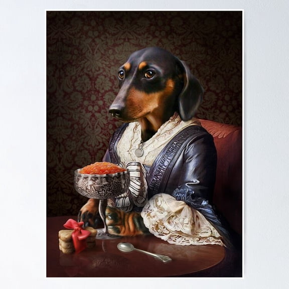 Poster Daschund Portrait - Frankie - No Framed, Vintage Wall Art, Trendy Retro Print, Positive Quote Poster, Room Decor, Wall Art, 12x18