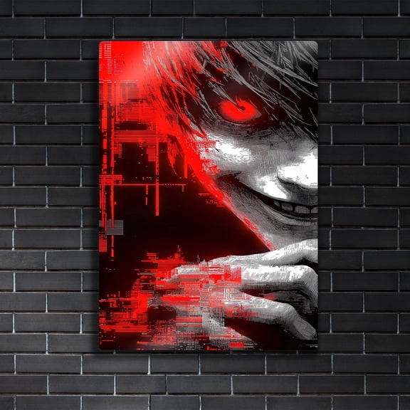 Poster Death Note Metal Art - Light Yagami Kira Poster - Dark Aesthetic Decor - Anime Gift 24X36, UNFRAMED