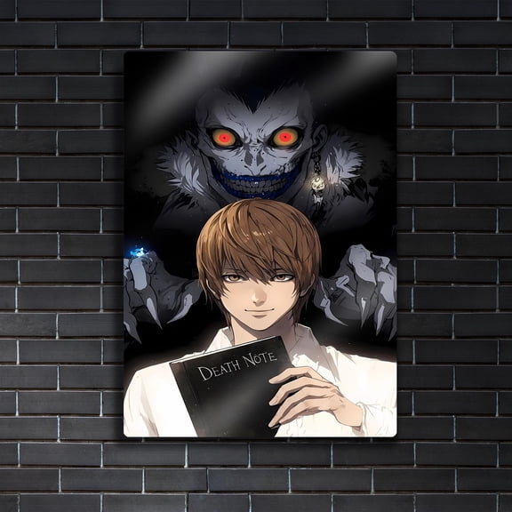 Poster Death Note Metal Art - Ryuk Grim Reaper Poster - Light Yagami Mastermind - Anime Gift 24X36, UNFRAMED