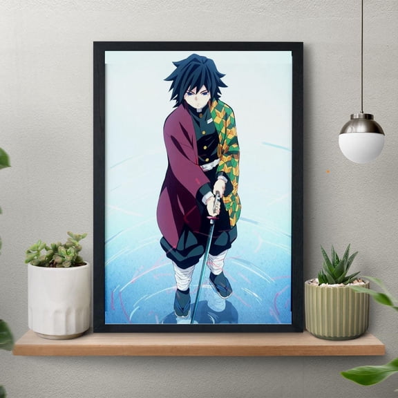 Poster Demon Slayer Giyu Tomioka Dead Calm Poster Unframed, Anime Wall Art, Kimetsu No Yaiba Water Hashira Decor 24X36, UNFRAMED