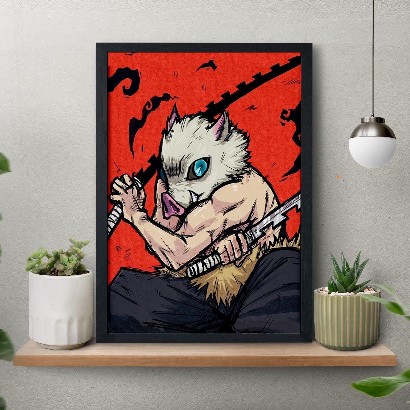 Inosuke Room Poster Demon Slayer Inosuke Beast Breathing Poster Unframed, Japanese ...