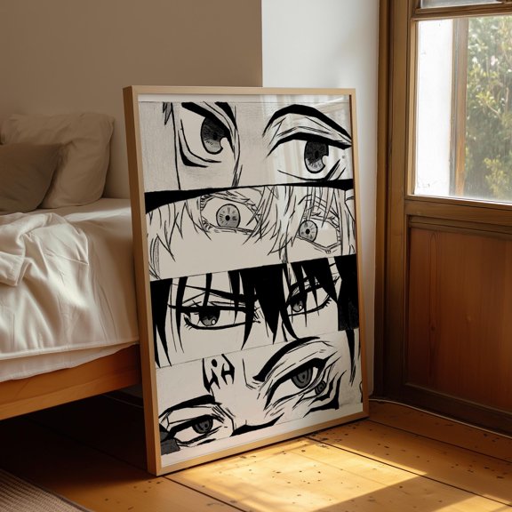 Poster Digital Manga Eye Art / Handmade / Printable Digital Art / Wall Decoration 24X36, UNFRAMED