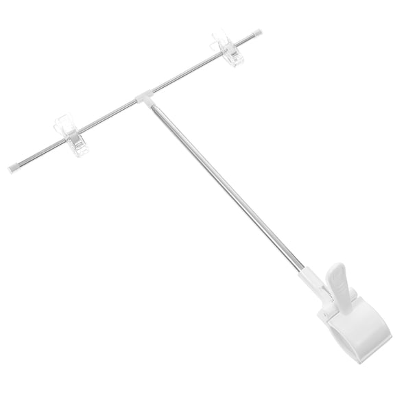 GETAJGHSD T-Shaped Poster Holder Telescopic Advertising Bracket Silver Metal for Supermarkets 1Pack