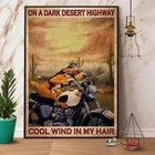 Poster Dog And Cat Riding Motorcycle Cool Wind In My Hair Paper Matte... Wall Art, Unframed Prints For Home Or Office, Perfect Gift For Everyone, 8x12