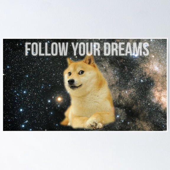 Poster Doge Shibe Meme - No Framed, Vintage Wall Art, Trendy Retro Print, Positive Quote Poster, Room Decor, Wall Art, 8x12