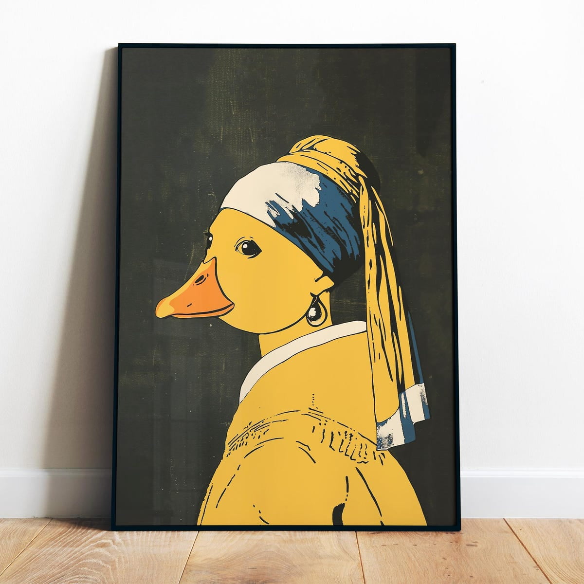 Poster Duck With A Pearl Earring Poster Printable Fun Bathroom Wall Art ...