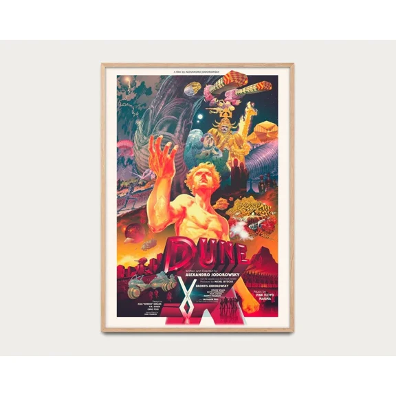 Poster Dune Vintage Poster – Alejandro Jodorowsky Sci-Fi Classic Movie Wall Art 24X36, UNFRAMED