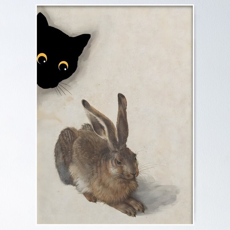 Poster Durero Rabitt - No Framed, Vintage Wall Art, Trendy Retro Print ...