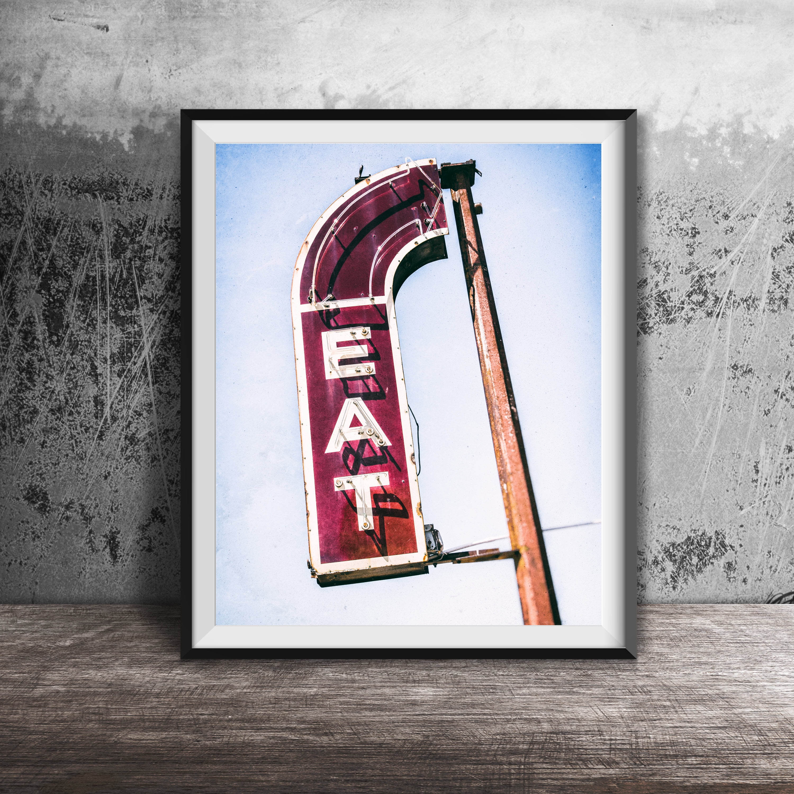 Poster EAT - Diner Neon Sign - Cafe Art - Kitchen Decor - Sign ...