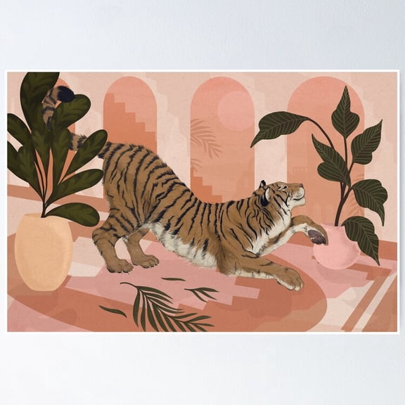 Poster Easy Tiger - No Framed, Vintage Wall Art, Trendy Retro Print, Positive Quote Poster, Room Decor, Wall Art, 8x12