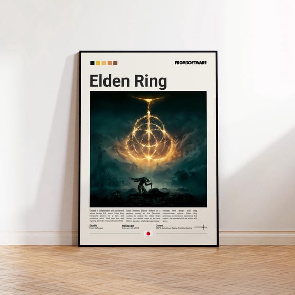 Poster Elden Ring Poster, Gaming Room Poster, Elden Ring Fan Gift, Gaming Print Poster, Gamer Gift, Video Games Poster, Gaming Wall Decor WINXIE DECOR - 8X12, UNFRAMED
