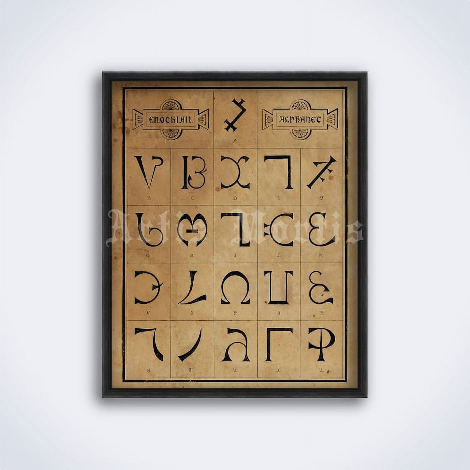 POSTER Enochian Alphabet by John Dee and Edward Kelley - esoteric ...