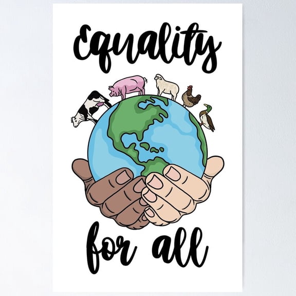 Poster Equality For All Vintage Wall Arttrendy Retro Print Positive Quote Poster Room Decor Wall Art, Poster Only