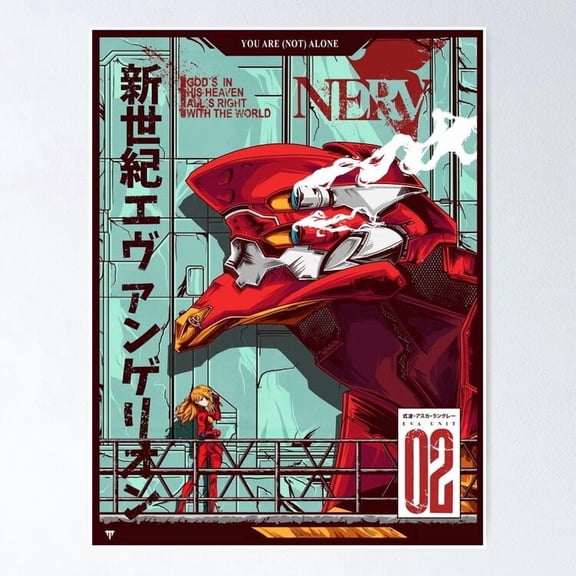 Poster Evangelion Eva 02 Color Poster Home Decor Office Wall Art